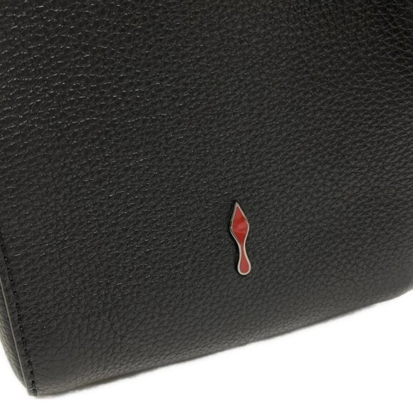 CHRISTIAN LOUBOUTIN Benesch Reporter  Black Red Leather Shoulder Bag 557-082225 - Picture 7 of 14